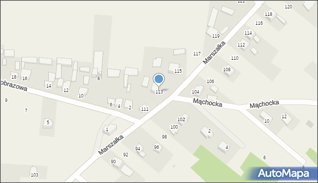 Masłów Drugi, Marszałka Józefa, ks., 113, mapa Masłów Drugi