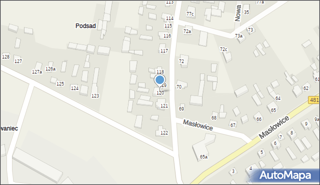 Masłowice, Masłowice, 120, mapa Masłowice