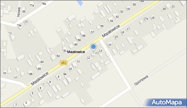Masłowice, Masłowice, 12a, mapa Masłowice