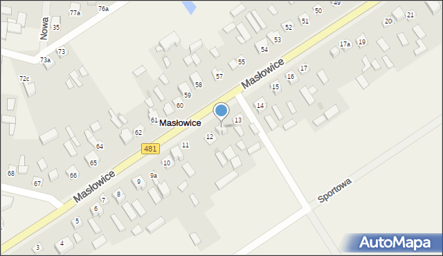 Masłowice, Masłowice, 12a, mapa Masłowice