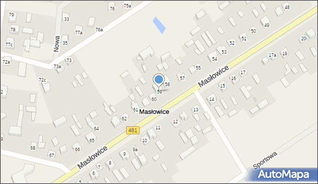 Masłowice, Masłowice, 59, mapa Masłowice