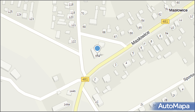 Masłowice, Masłowice, 65a, mapa Masłowice