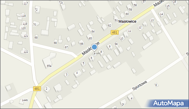 Masłowice, Masłowice, 7, mapa Masłowice