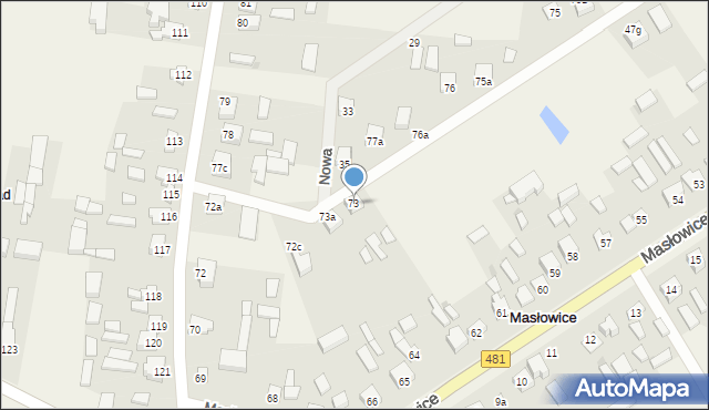 Masłowice, Masłowice, 73, mapa Masłowice