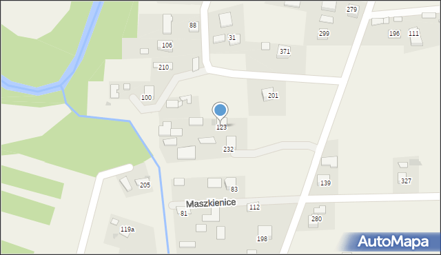 Maszkienice, Maszkienice, 123, mapa Maszkienice