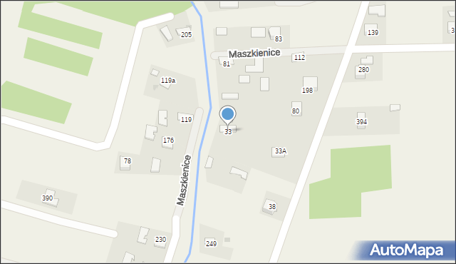Maszkienice, Maszkienice, 33, mapa Maszkienice