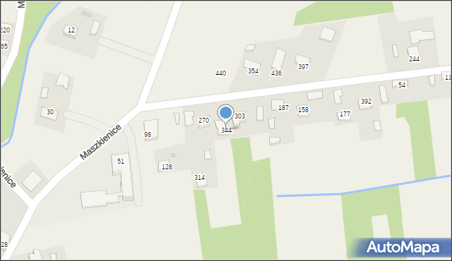 Maszkienice, Maszkienice, 344, mapa Maszkienice