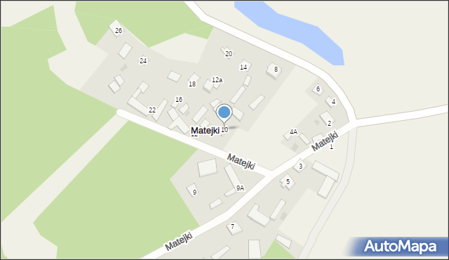 Matejki, Matejki, 10, mapa Matejki