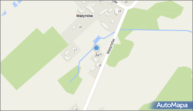 Matyniów, Matyniów, 16a, mapa Matyniów