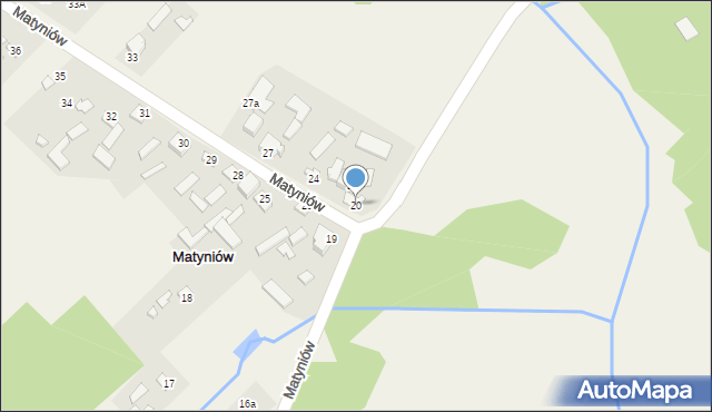 Matyniów, Matyniów, 20, mapa Matyniów