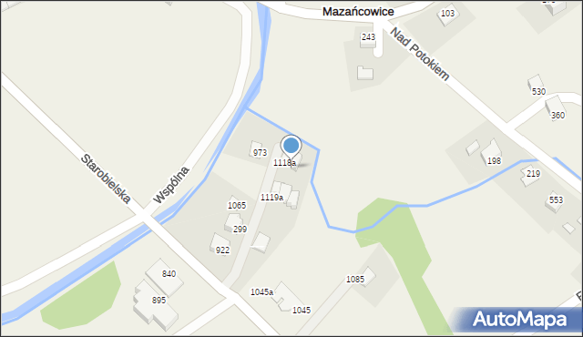 Mazańcowice, Mazańcowice, 1118b, mapa Mazańcowice