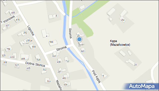 Mazańcowice, Mazańcowice, 22, mapa Mazańcowice