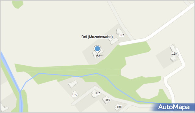 Mazańcowice, Mazańcowice, 306, mapa Mazańcowice