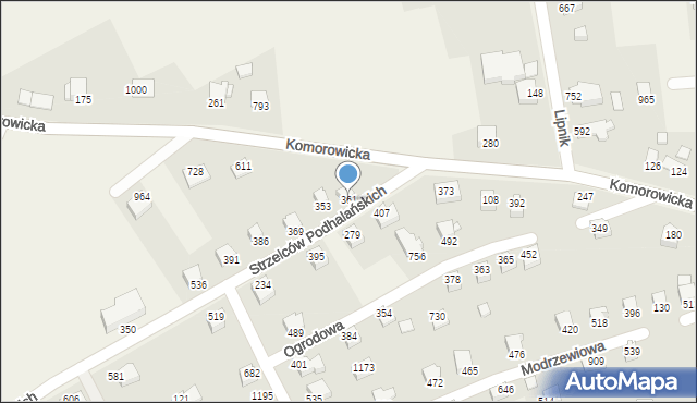 Mazańcowice, Mazańcowice, 361, mapa Mazańcowice