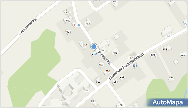 Mazańcowice, Mazańcowice, 410, mapa Mazańcowice