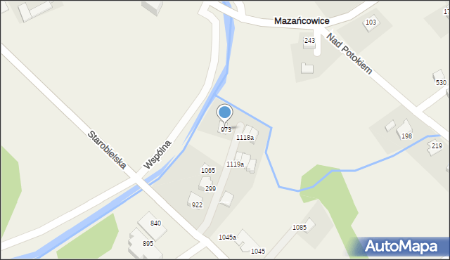 Mazańcowice, Mazańcowice, 973, mapa Mazańcowice