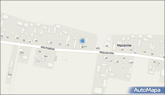 Mazanów, Mazanów, 50, mapa Mazanów