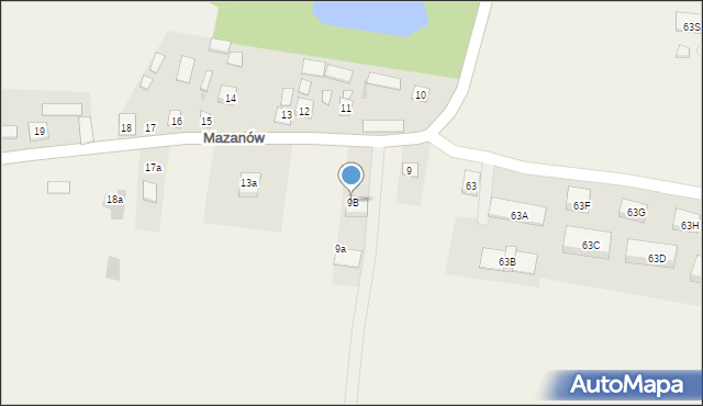 Mazanów, Mazanów, 9B, mapa Mazanów