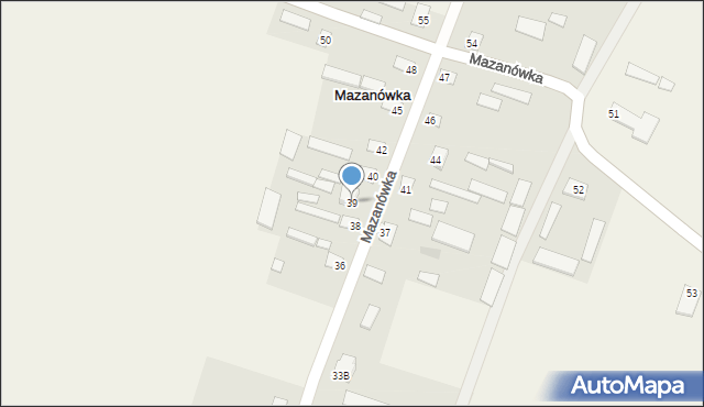 Mazanówka, Mazanówka, 39, mapa Mazanówka