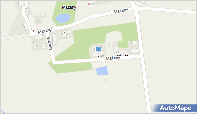 Mażany, Mażany, 5, mapa Mażany