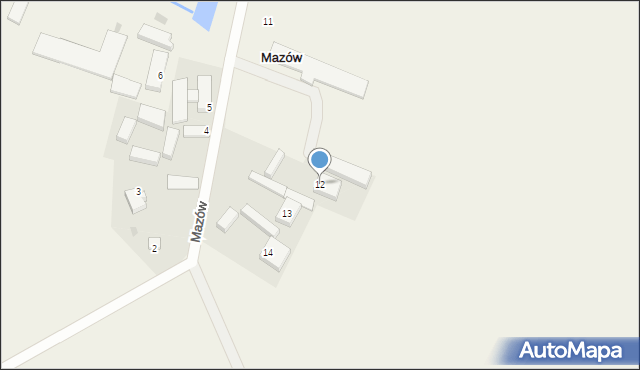 Mazów, Mazów, 12, mapa Mazów