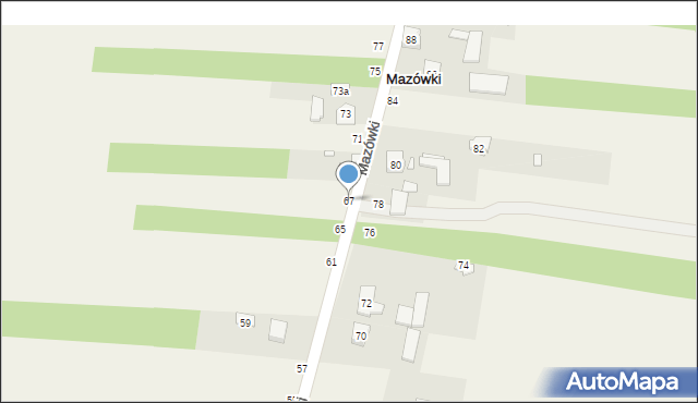 Mazówki, Mazówki, 67, mapa Mazówki