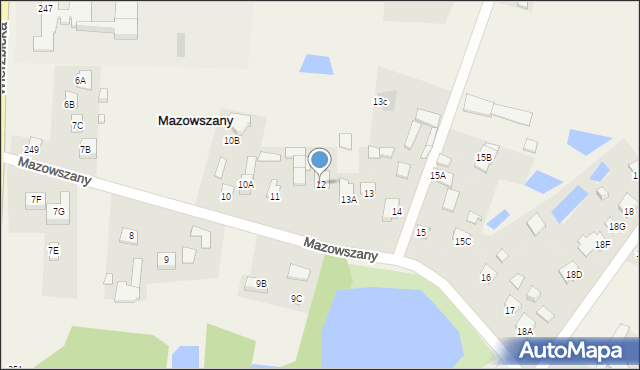 Mazowszany, Mazowszany, 12, mapa Mazowszany