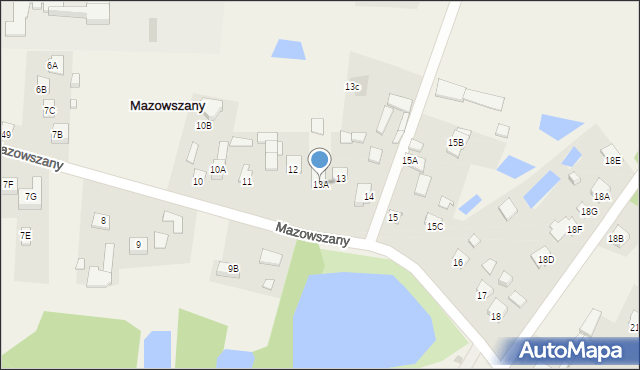 Mazowszany, Mazowszany, 13A, mapa Mazowszany