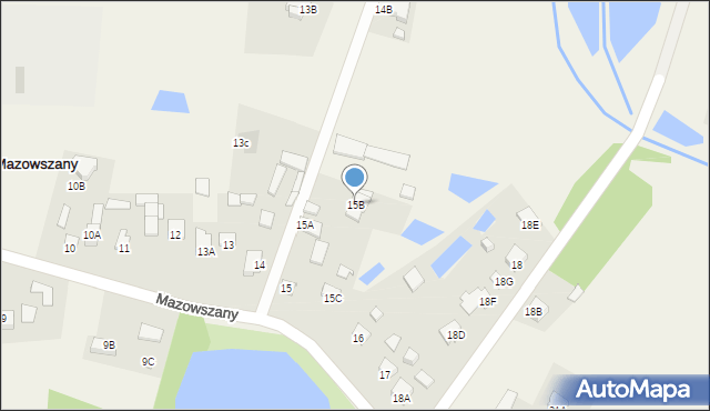 Mazowszany, Mazowszany, 15B, mapa Mazowszany