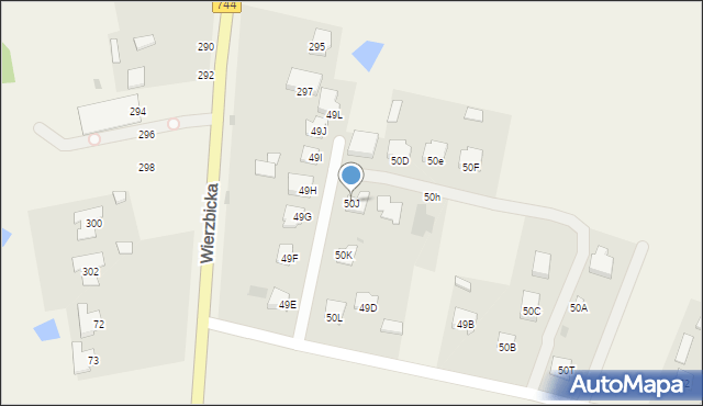 Mazowszany, Mazowszany, 50J, mapa Mazowszany