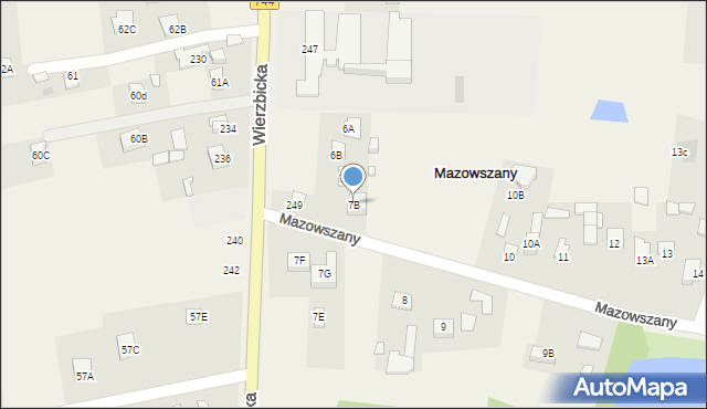 Mazowszany, Mazowszany, 7B, mapa Mazowszany