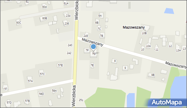 Mazowszany, Mazowszany, 7G, mapa Mazowszany