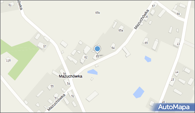 Mazuchówka, Mazuchówka, 63, mapa Mazuchówka