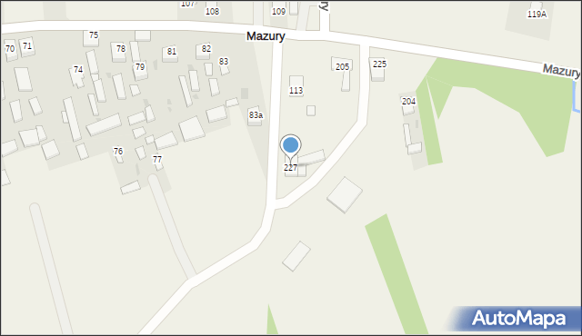 Mazury, Mazury, 227, mapa Mazury