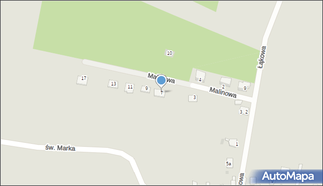 Miasteczko Śląskie, Malinowa, 7, mapa Miasteczko Śląskie