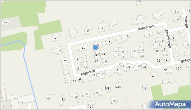 Michałów-Grabina, Magnolii, 14, mapa Michałów-Grabina
