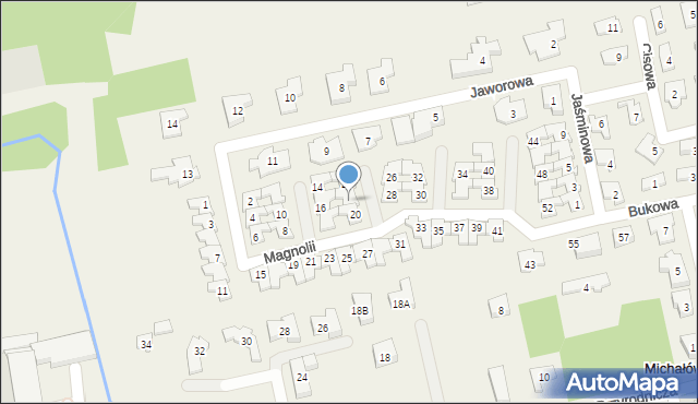 Michałów-Grabina, Magnolii, 22, mapa Michałów-Grabina