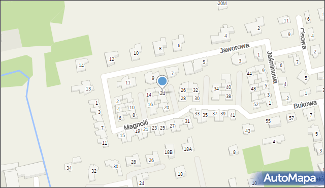 Michałów-Grabina, Magnolii, 24, mapa Michałów-Grabina