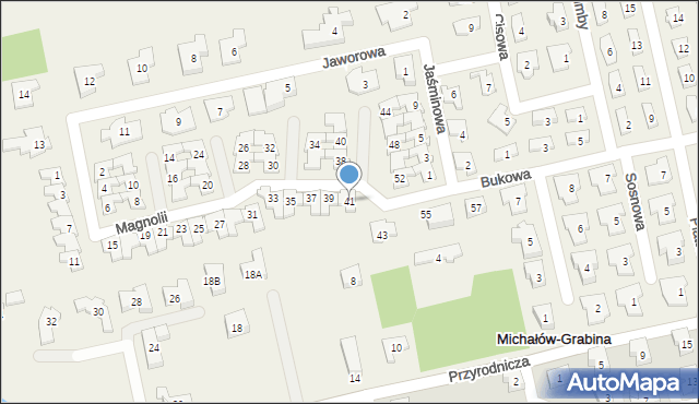 Michałów-Grabina, Magnolii, 41, mapa Michałów-Grabina