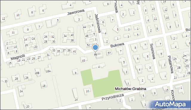 Michałów-Grabina, Magnolii, 55, mapa Michałów-Grabina