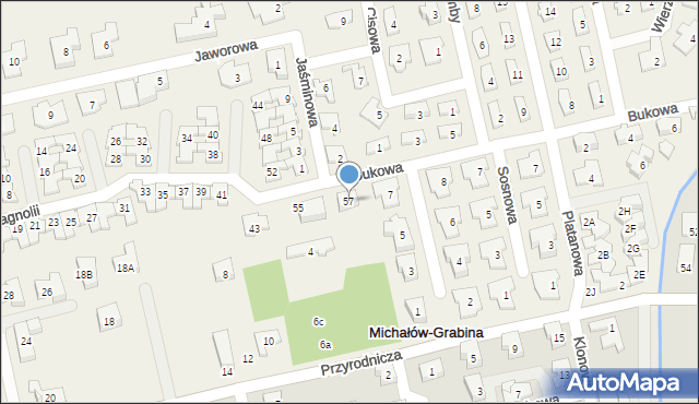 Michałów-Grabina, Magnolii, 57, mapa Michałów-Grabina