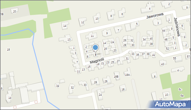 Michałów-Grabina, Magnolii, 8, mapa Michałów-Grabina
