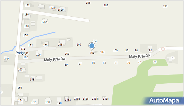 Michałowice, Mały Kraków, 104, mapa Michałowice