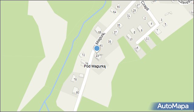 Międzybrodzie Bialskie, Magurki, 43, mapa Międzybrodzie Bialskie