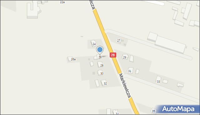 Miejsce Piastowe, Markiewicza Bronisława, bł. ks., 26, mapa Miejsce Piastowe