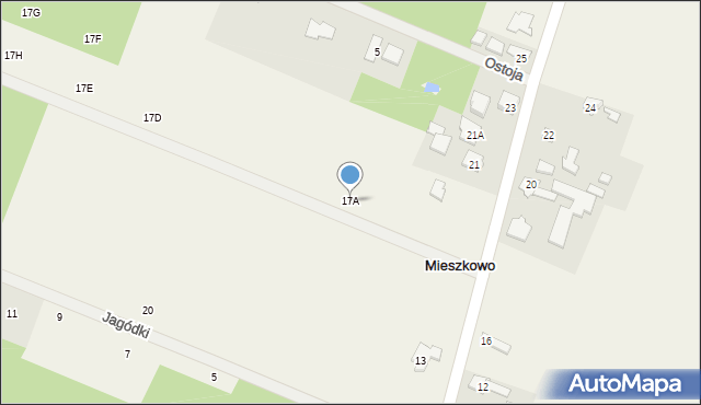 Mieszkowo, Malinowa, 17A, mapa Mieszkowo