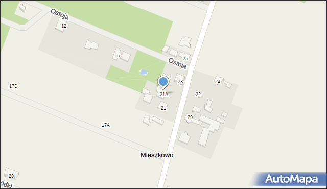 Mieszkowo, Malinowa, 21A, mapa Mieszkowo