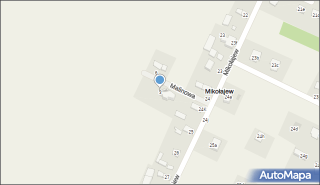 Mikołajew, Malinowa, 3, mapa Mikołajew