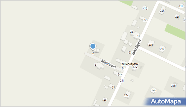 Mikołajew, Malinowa, 6, mapa Mikołajew