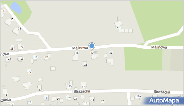 Mikołów, Malinowa, 32, mapa Mikołów
